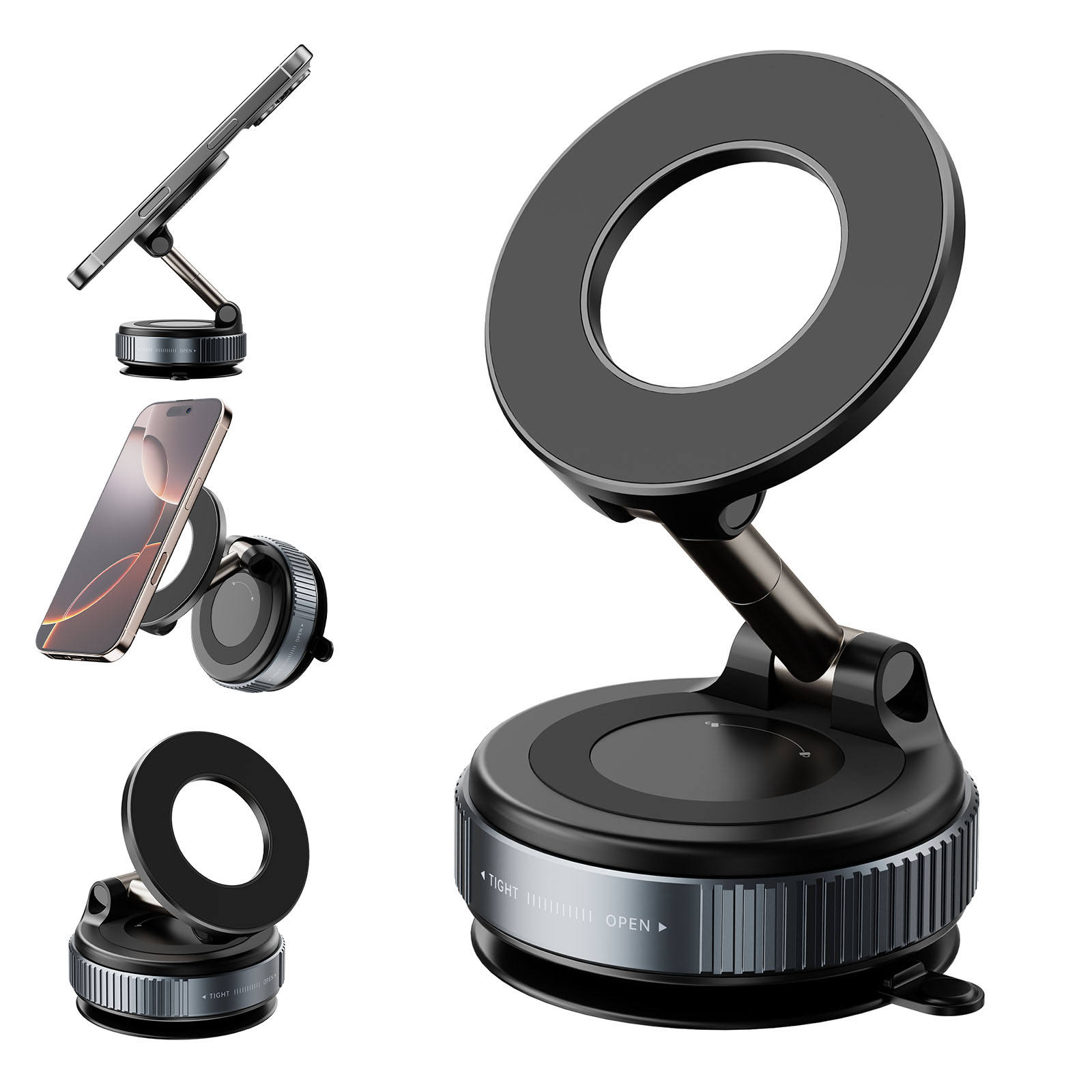 GSCase GSC01 Universal 360 Rotation Vacuum Magnetic Cell Phone Holder for Car Desk | Guangzhou GS El